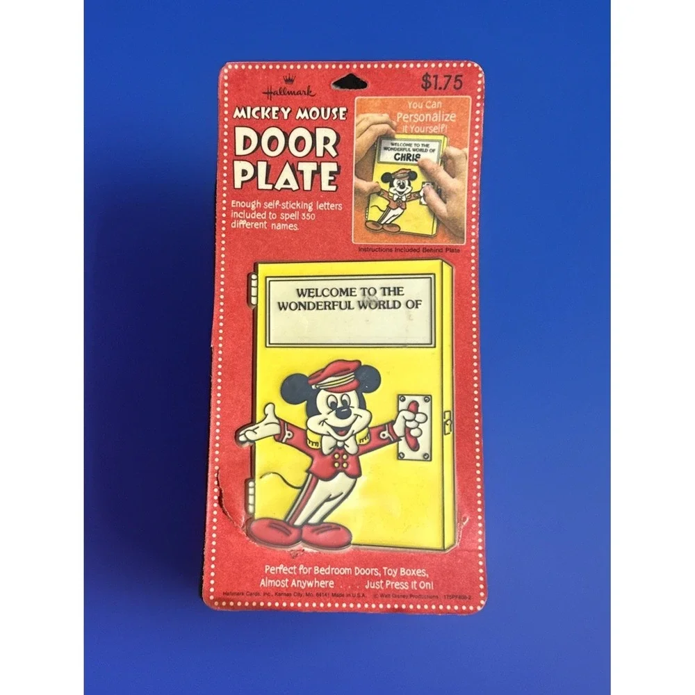 Hallmark Mickey Mouse Door‎ Welcome Plate Personalized Name Decor Vintage Retro